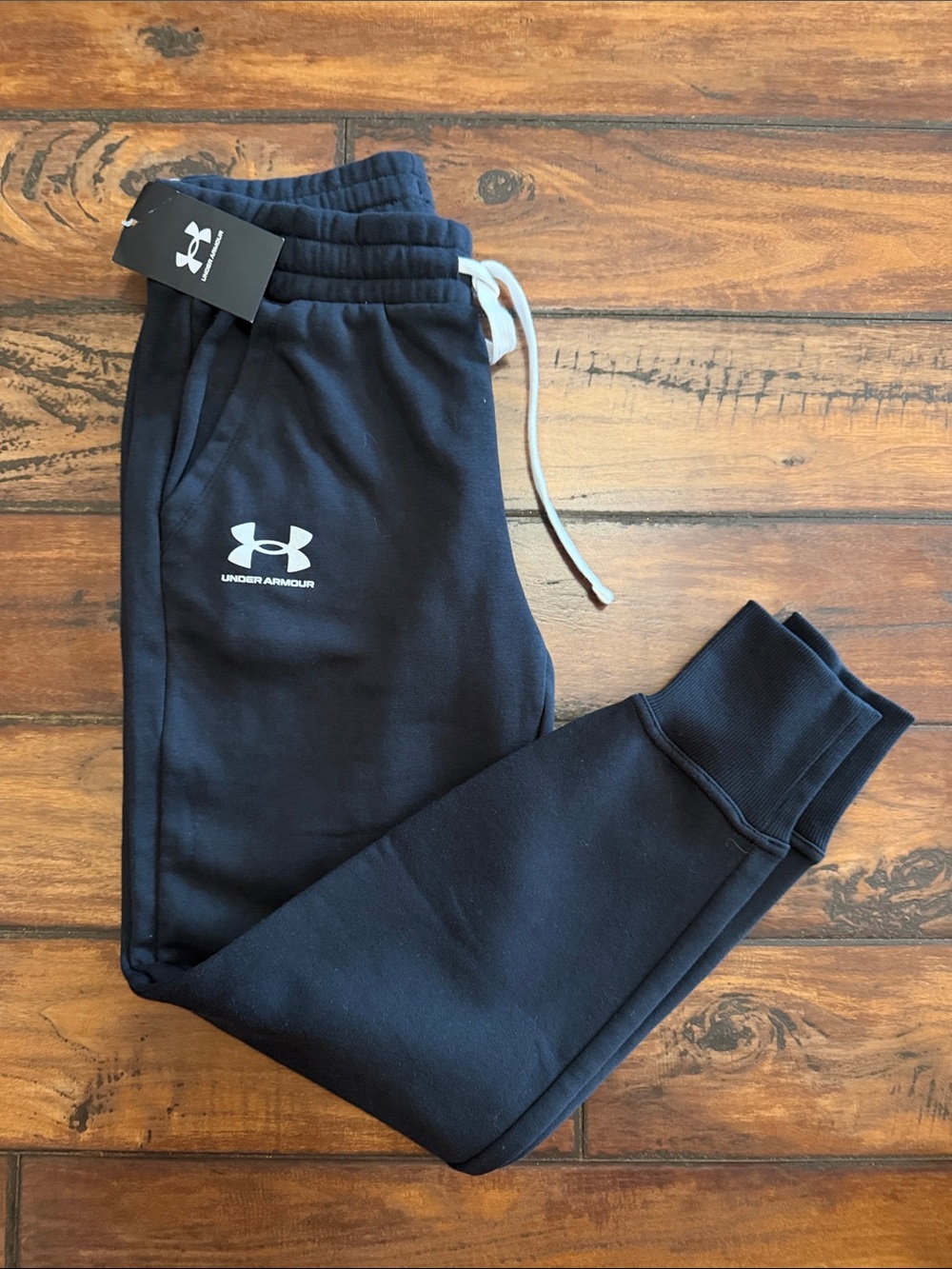 Under Armour NWT Black Joggers with White Logo